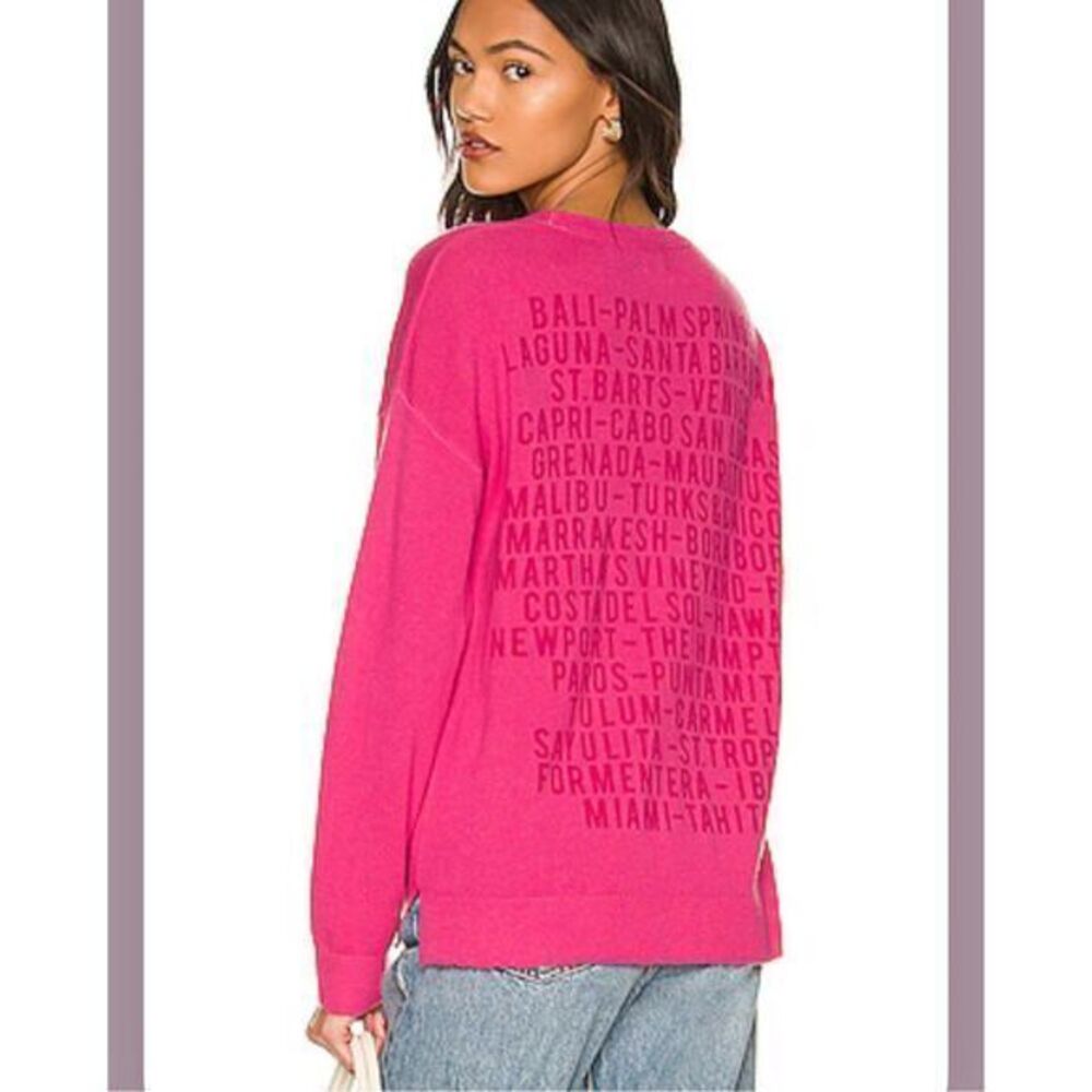 NWT Sundry Destinations Sweater Womens 1 Small Pink Wool Cashmere Crew Neck Knit